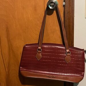 Elegant Brown and Tan Women's Handbag